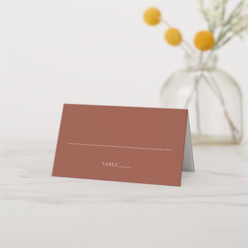 Rustic Copper Editorial Modern Wedding Place Card