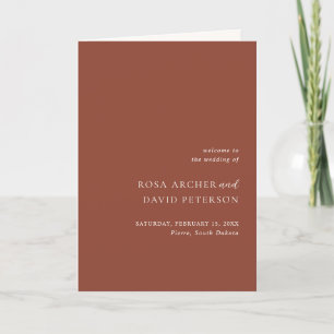 Rustic Copper Editorial Modern Wedding Program