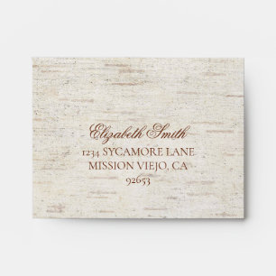 Rustic Copper Geometric Eucalyptus Birch RSVP Envelope
