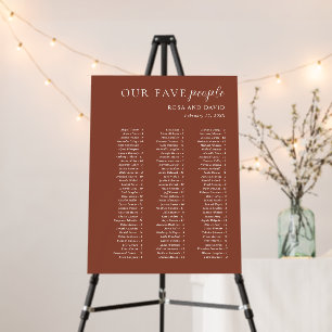 Rustic Copper Modern Wedding Seating Chart Foam Board