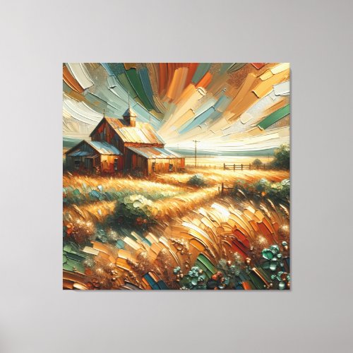 Rustic Copper Prairie  Canvas Print