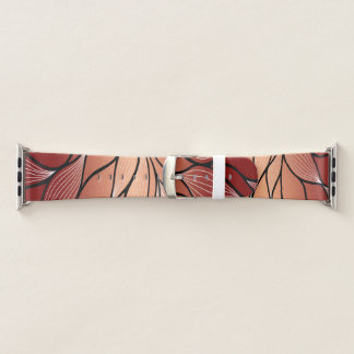 Rustic Coppery Bronze Leave Pattern Apple Watch Band