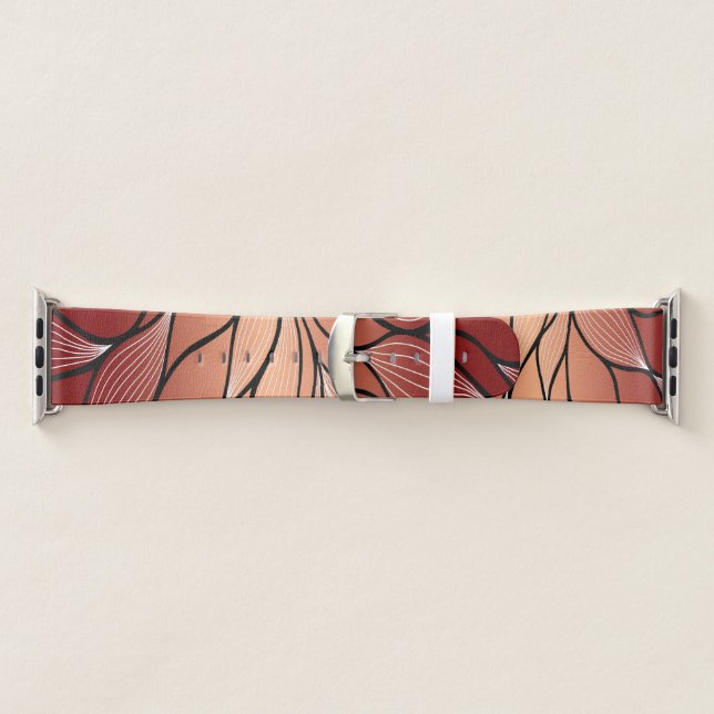 Rustic Coppery Bronze Leave Pattern  Apple Watch Band (Band)