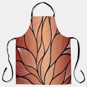 Rustic Coppery Bronze Leave Pattern Apron