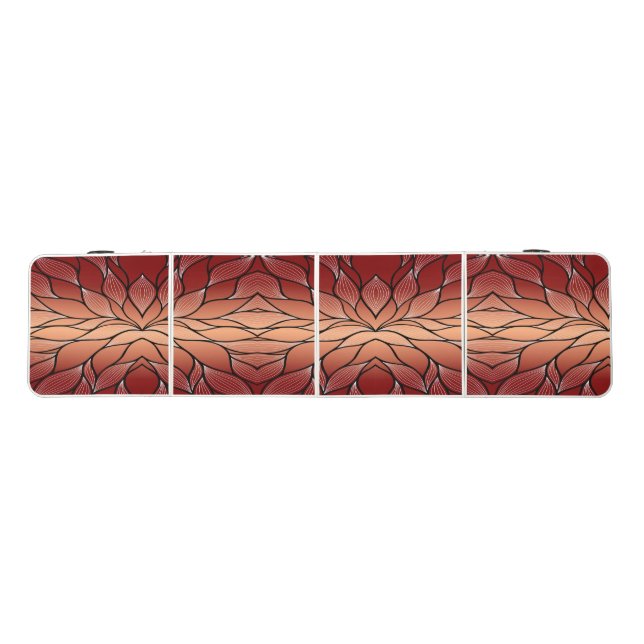 Rustic Coppery Bronze Leave Pattern  Beer Pong Table (Top)