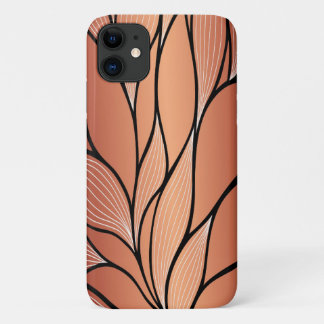 Rustic Coppery Bronze Leave Pattern  iPhone 11 Case