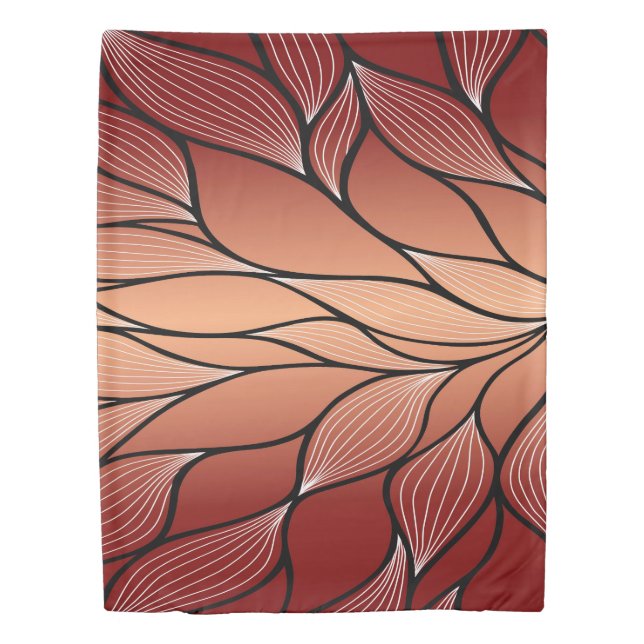 Rustic Coppery Bronze Leave Pattern  Duvet Cover (Front)