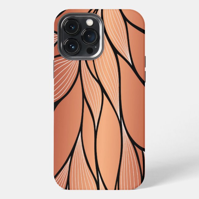 Rustic Coppery Bronze Leave Pattern  iPhone Case (Back)