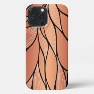 Rustic Coppery Bronze Leave Pattern iPhone 13 Pro Max Case