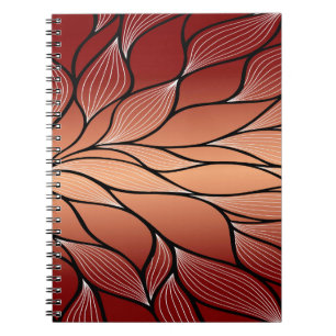 Rustic Coppery Bronze Leave Pattern Notebook