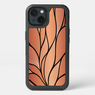 Rustic Coppery Bronze Leave Pattern iPhone 13 Case