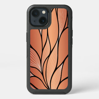 Rustic Coppery Bronze Leave Pattern  iPhone 13 Case