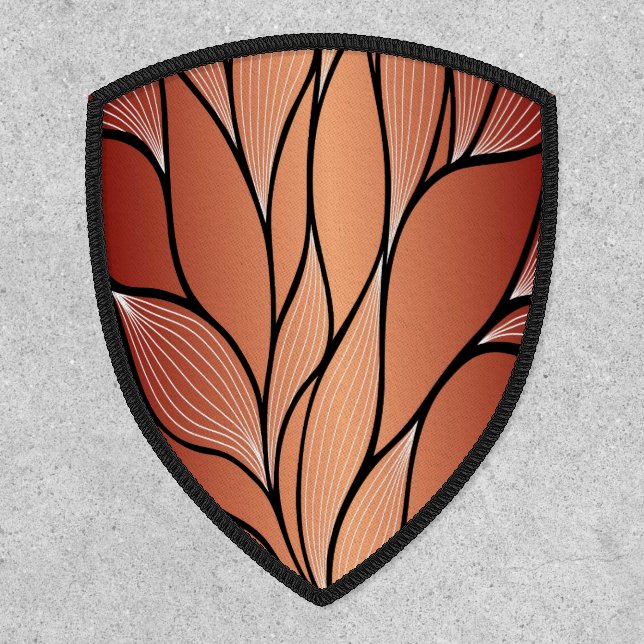 Rustic Coppery Bronze Leave Pattern  Patch (Front)
