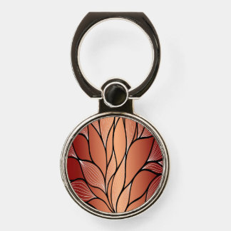 Rustic Coppery Bronze Leave Pattern  Phone Ring Stand