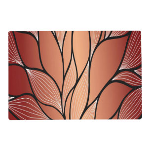 Rustic Coppery Bronze Leave Pattern Placemat