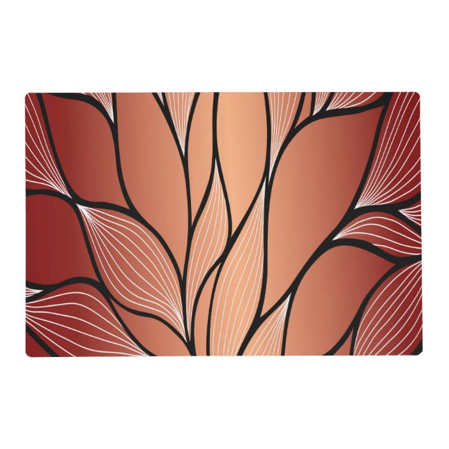 Rustic Coppery Bronze Leave Pattern  Placemat (Front)