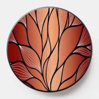 Rustic Coppery Bronze Leave Pattern  PopSocket