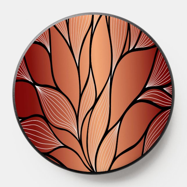 Rustic Coppery Bronze Leave Pattern  PopSocket (Popsocket)