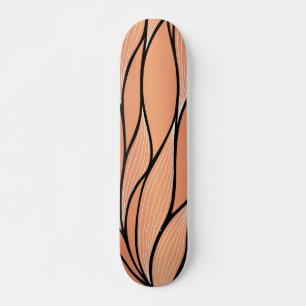 Rustic Coppery Bronze Leave Pattern Skateboard