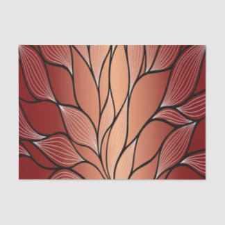 Rustic Coppery Bronze Leave Pattern  Tissue Paper