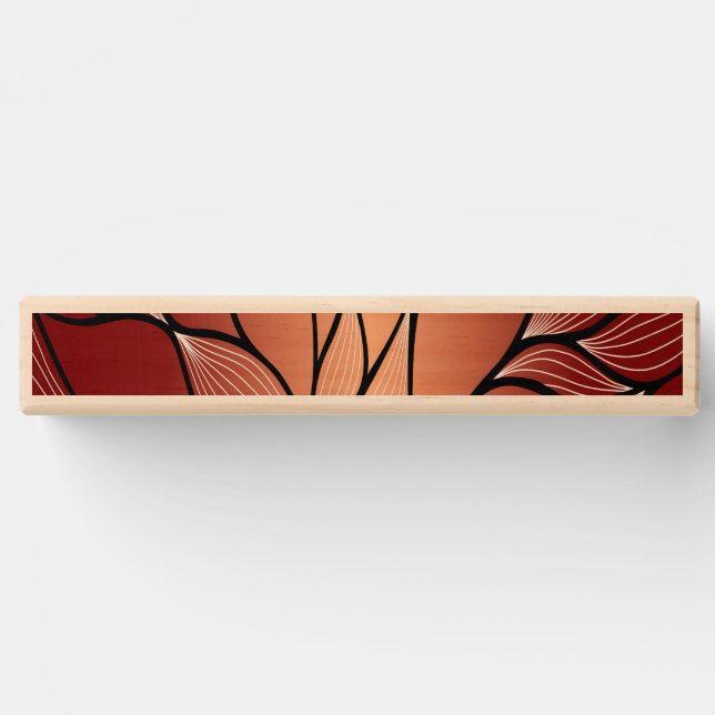 Rustic Coppery Bronze Leave Pattern  Topple Tower (Front)