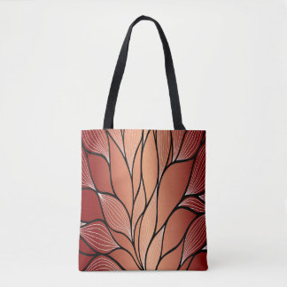 Rustic Coppery Bronze Leave Pattern  Tote Bag