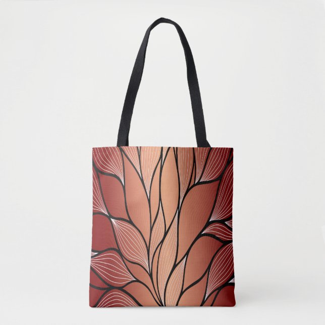 Rustic Coppery Bronze Leave Pattern  Tote Bag (Front)