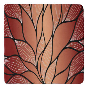 Rustic Coppery Bronze Leave Pattern Trivet