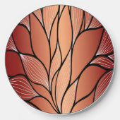 Rustic Coppery Bronze Leave Pattern Wireless Charger (Front)
