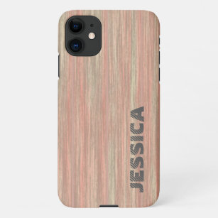 Rustic Coral Barn Wood Personalize iPhone Case
