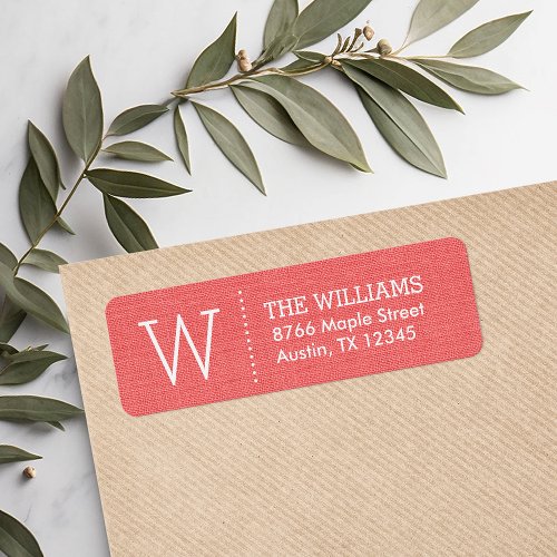 Rustic Coral Custom Monogram Return Address Label