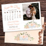 Rustic Coral Peach Floral Calendar & Photo Wedding Save The Date