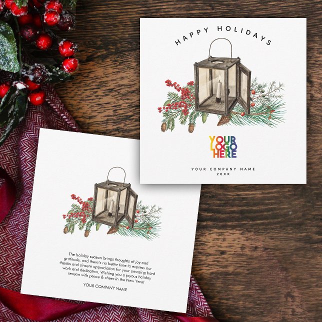 Rustic Corporate Business Logo Christmas Card (Rustic Corporate Business Logo Christmas Card)