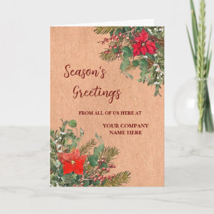 Rustic Corporate Christmas Holiday Card