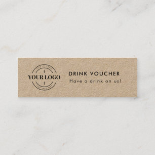 Rustic Corporate Event Logo Drink Voucher Ticket