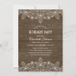 Rustic Corporate Retirement Party Country Wood Invitation