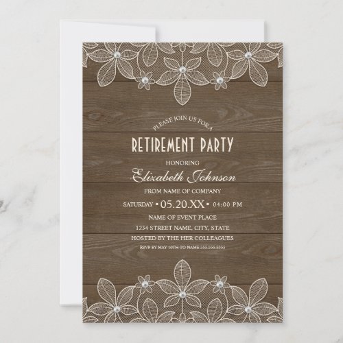 Rustic Corporate Retirement Party Country Wood Invitation