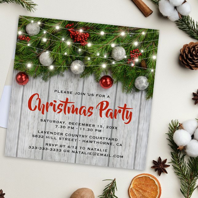 Rustic Corporate Winter Christmas Party Invitation (Creator Uploaded)