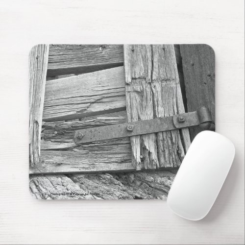 Rustic Corral Gate Monochrome Photograph Mouse Pad