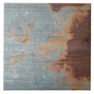 Rustic Corrugated Metal Ceramic Tile