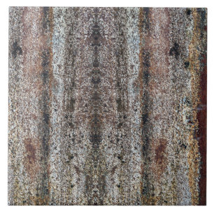 Rustic Corrugated Metal Ceramic Tile