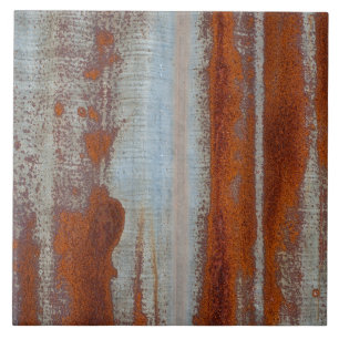 Rustic Corrugated Metal Ceramic Tile