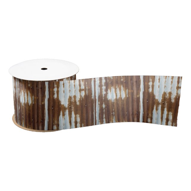 Rustic Corrugated Weathered Tin Satin Ribbon (Spool)