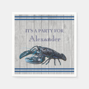 Rustic Costal Nautical Navy Blue Gray wood Napkins