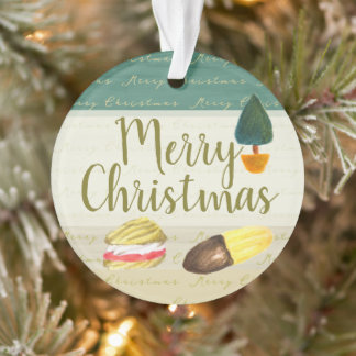 Rustic Cosy Biscuits Cookies Christmas Acrylic Ornament