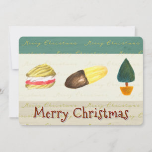 Rustic Cosy Biscuits Cookies Christmas Flat Holiday Card