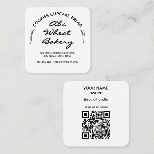 Rustic Cottage Bakery Square Business Card