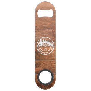 Rustic Cottage Cabin Barn Custom Family Name Bar Key