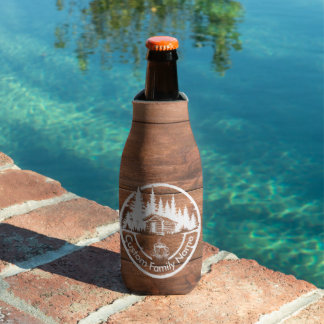 Rustic Cottage Cabin Barn | Custom Family Name Bottle Cooler