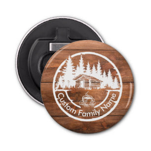 Rustic Cottage Cabin Barn Custom Family Name Bottle Opener